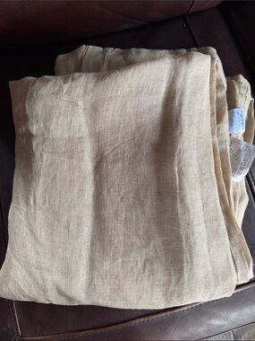 The Company Store Sheer 100 % Linen Curtain Panel in Flax